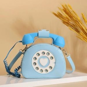 🚫SOLD🚫 Heart Detail Retro Phone Shaped Novelty Crossbody Bag